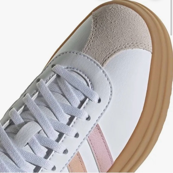 Adidas Women's White and Pink Platform Sneakers - Picture 5 of 9
